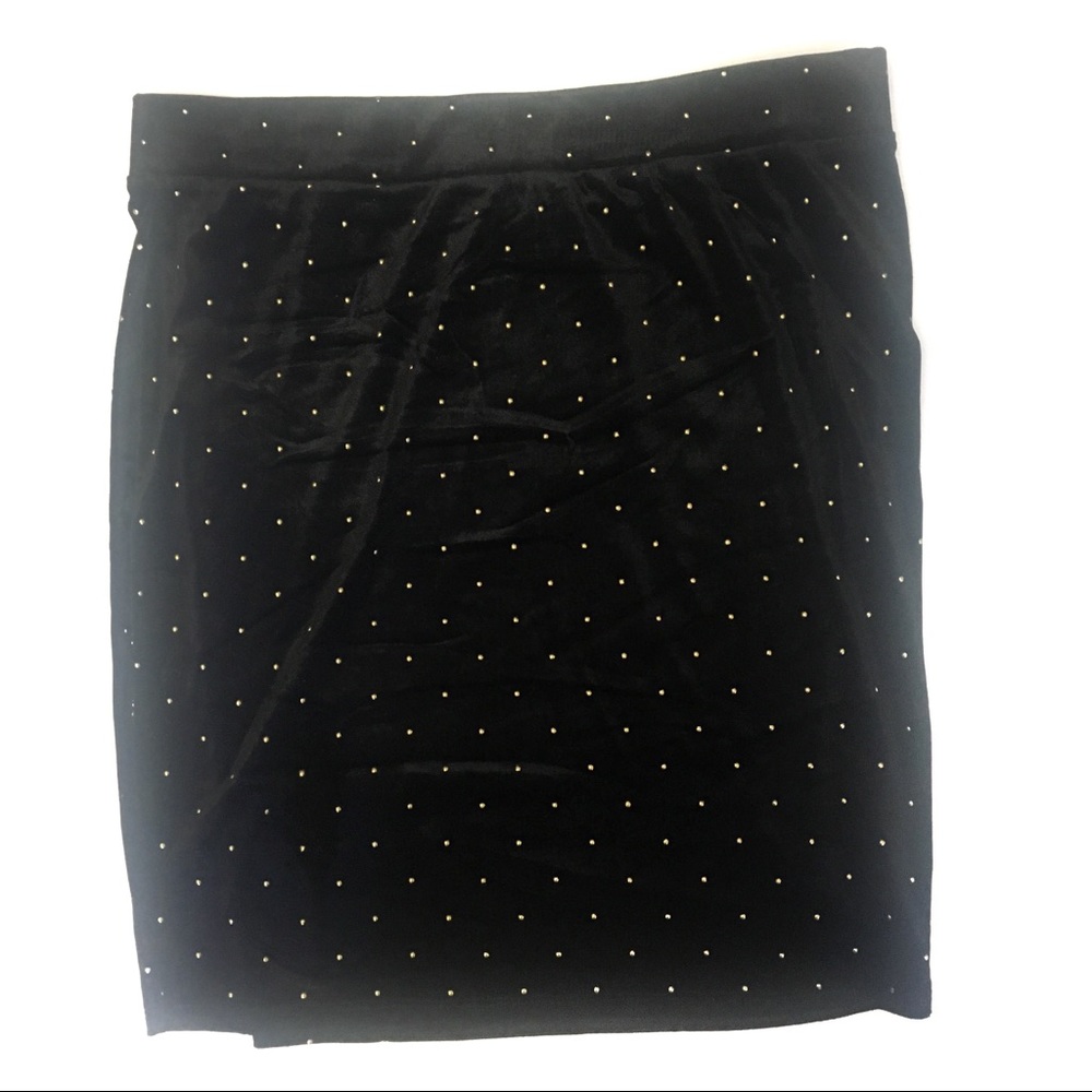 Forever 21 black crushed velvet gold studded skirt - Picture 3 of 8